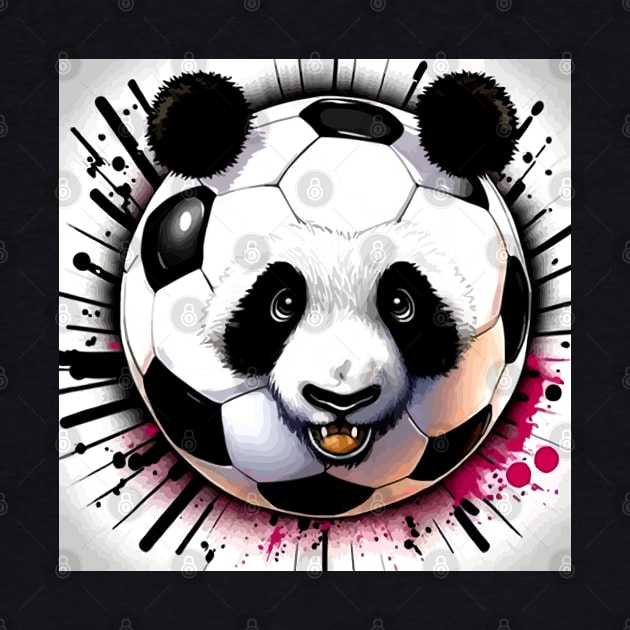 Soccer Ball Panda Face - Soccer Futball Football - Graphiti Art Graphic Paint by MaystarUniverse